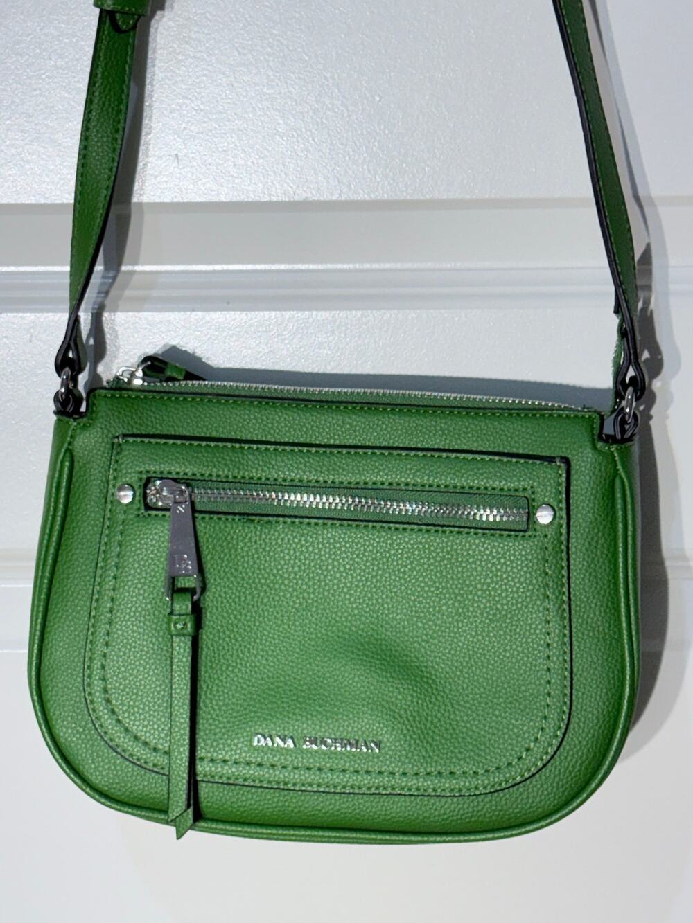 Dana Buchman Green Pebbled Faux Leather Crossbody Bag